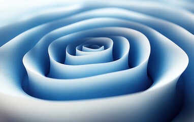 Minimalist 3D Abstract Blue White Glass Rings on White Background Modern Scandinavian Design