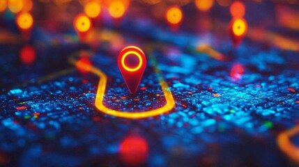 Dynamic geospatial map showcasing location intelligence features.