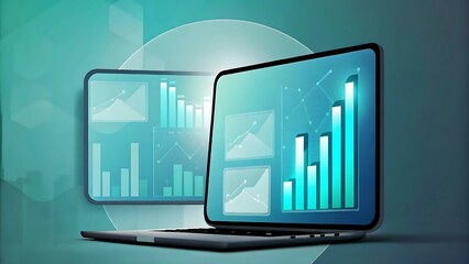 Data analysis and visualization dashboard featuring growth charts.