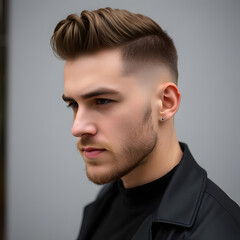 Fototapeta premium men's new trending hairstyle