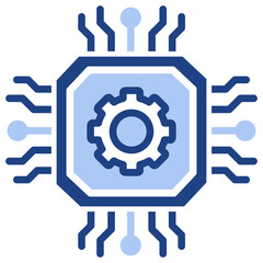 Cpu Flat Blue Icon