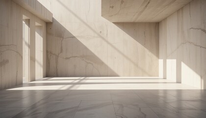 Obraz premium Contemporary architectural space showcase modern gallery interior design minimalist environment bright sunlit view open concept design inspiration