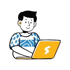 young man shopping vector illustration