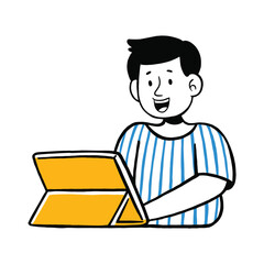 young man shopping vector illustration