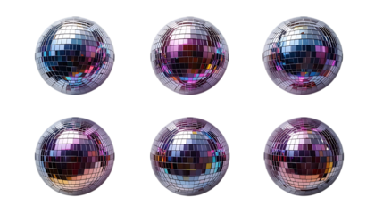 Shiny disco balls with colorful reflections