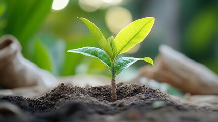 Sprout Emerging from Soil - Sunlight