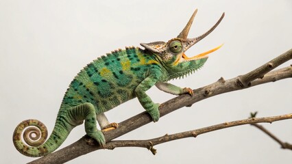 Jackson's Chameleon on studio background
