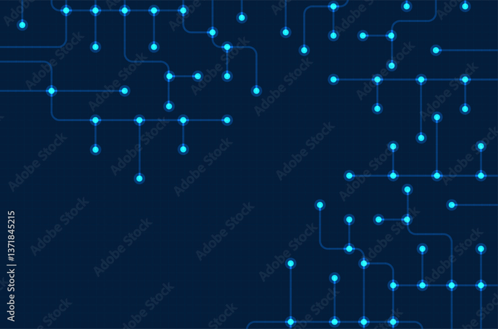 Poster circuit connect lines. network technology and connection concept. decentralized network nodes connec