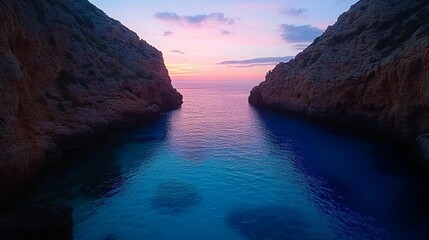 Sunrise Cove Rocks Seascape