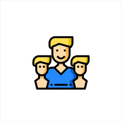 cartoon family of four