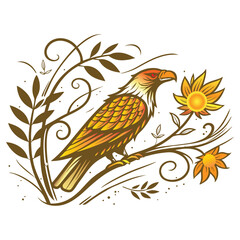 vector illustration of a bird in eagle
