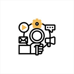 vector illustration of a man with a camera