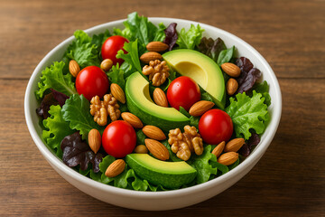 vegetable salad in a white bowl
