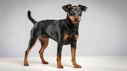 Jagdterrier on studio background

