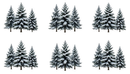 Obraz premium Snow-covered pine trees in winter forest outdoor nature scene