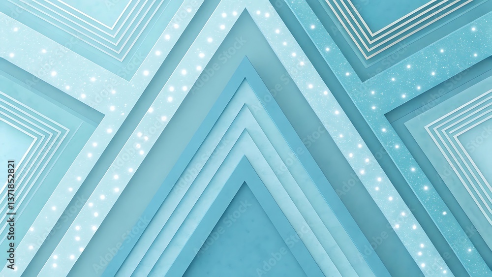 Poster abstract blue geometric background with layered shapes and subtle sparkle.