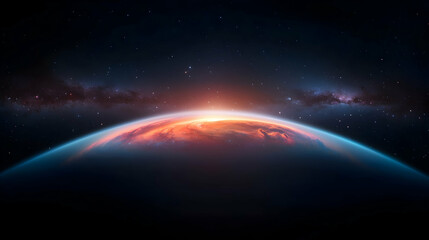 Fototapeta premium Stunning Panoramic View of Earth and the Milky Way Galaxy