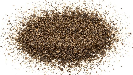 pile of black pepper isolated in white background 