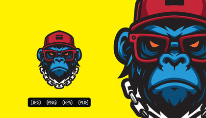 Fierce Gorilla Mascot Logo - Powerful Vector Design