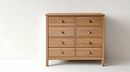 A wooden dresser with six drawers. AI Generated