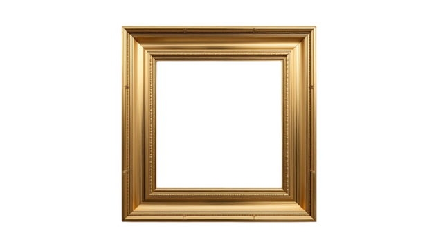 Square gold frame with a minimalist design png - Powered by Adobe