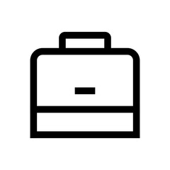 Briefcase icon in black, outline style and white background