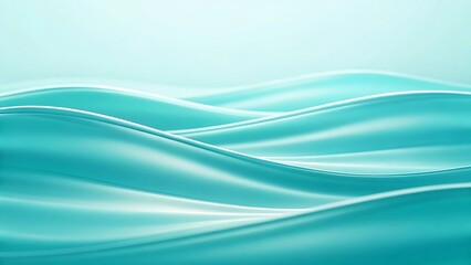 Obraz premium Abstract turquoise waves background. Smooth flowing lines, calming and serene.