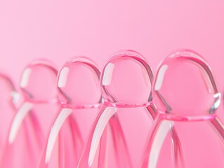 Fototapeta premium Pink glass figures in row