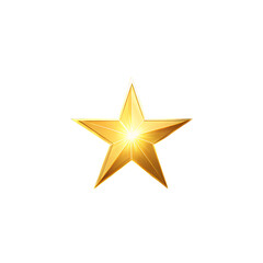 Obraz premium Golden Star Isolated on White Background as Transparent. PNG. AI GENERATED