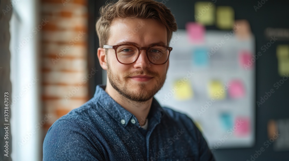Poster business professional developing a work process to ensure tasks are completed in a logical, efficien
