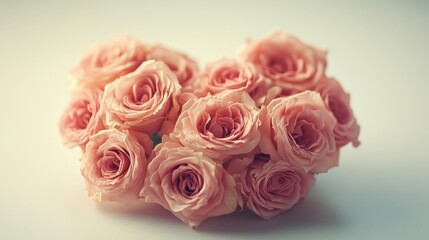 A Heart Shaped Arrangement Of Delicate Pink Roses