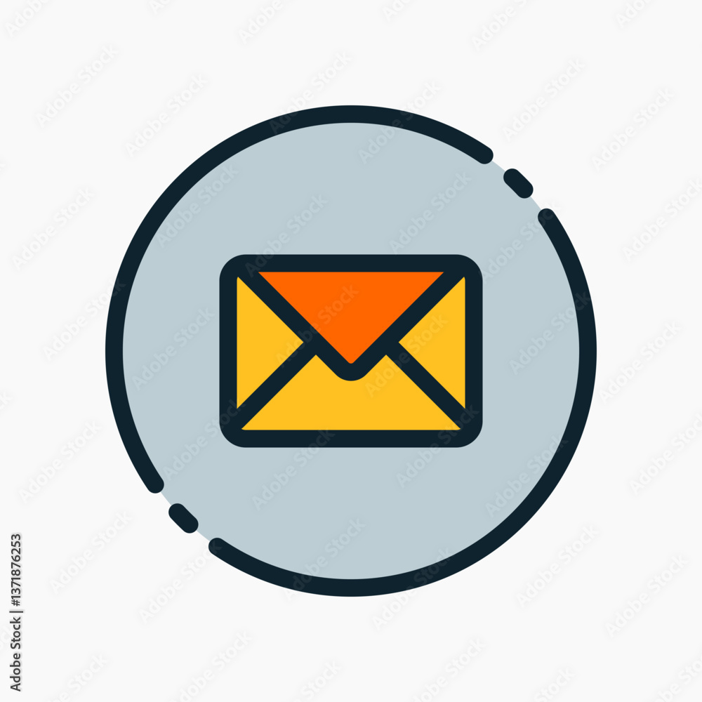 Poster design illustration graphic of message icon with colored line style. suitable for ui, mobile design,