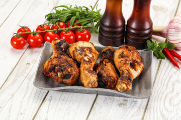 Hot and tasty chicken drumstick barbecue