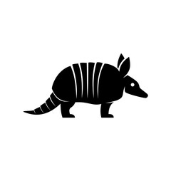 armadillo silhouette vector logo or icon