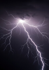 Experience the electrifying power of nature with intense lightning illuminating the sky.