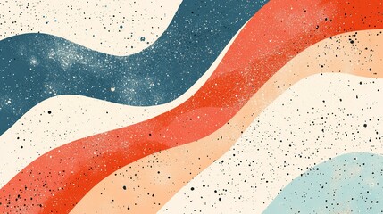 Obraz premium Abstract Retro Wave Background Design with Pastel Hues and Speckles