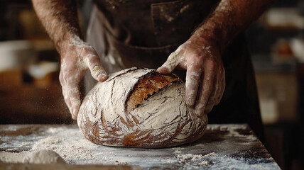 A visual story of the process of baking a loaf of artisanal bread