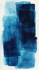 Striking abstract blue painting with rich tones and bold brushstrokes capturing emotion