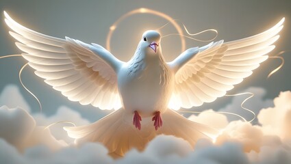 Obraz premium Spiritual Energy of White Doves