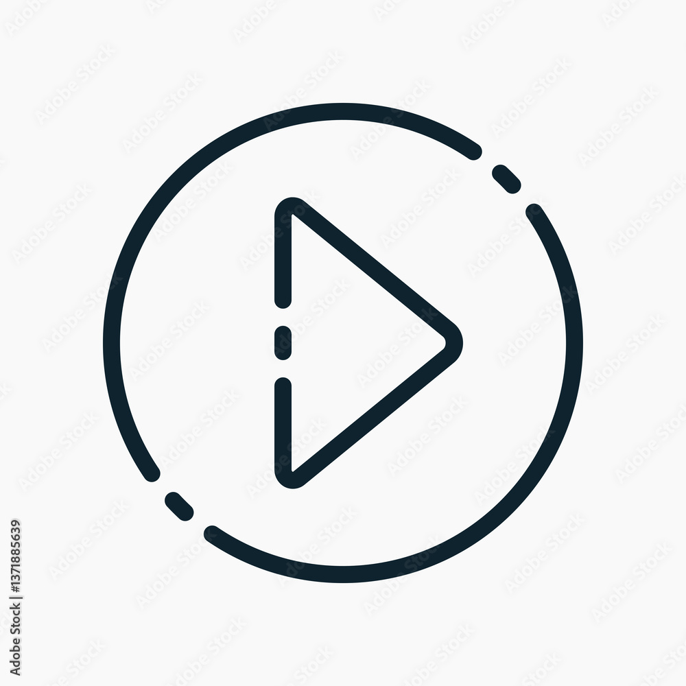 Poster design illustration graphic of play button icon with line style. suitable for ui, mobile design, web