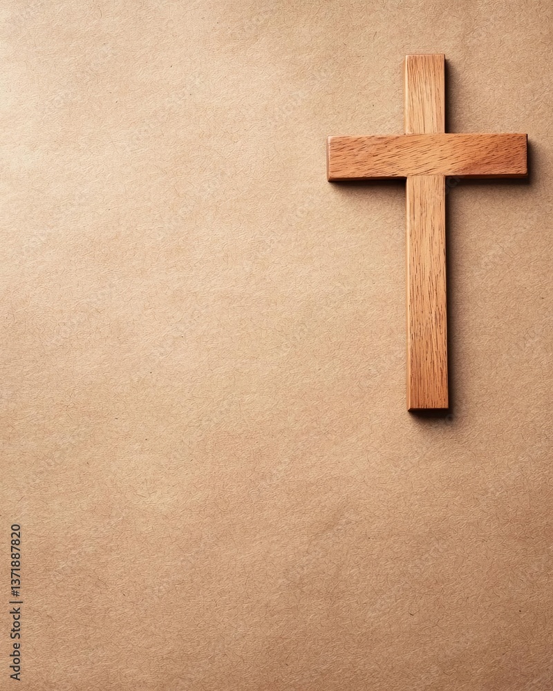 Poster cross on textured background with copy space for your text or image