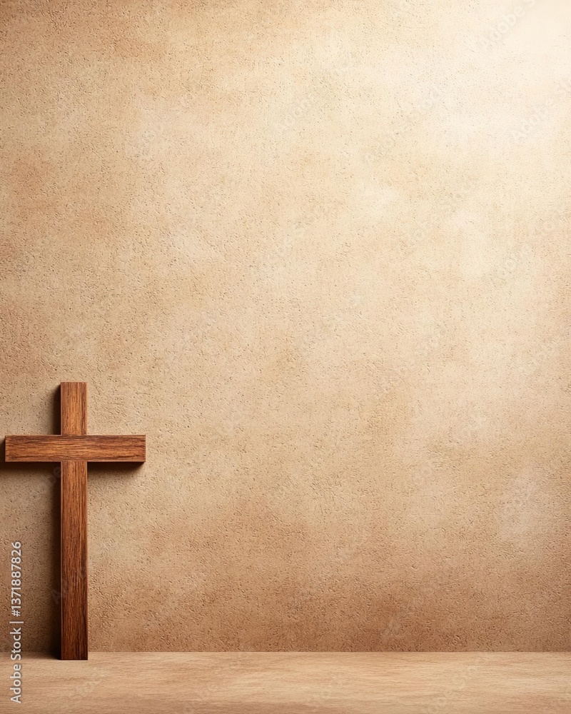 Poster cross on textured background with copy space for your text or image