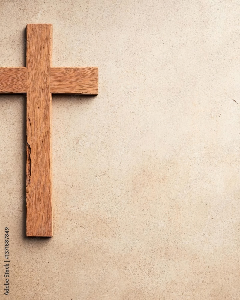 Poster cross on textured background with copy space for your text or image