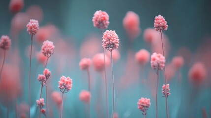 Delicate Pink Flowers In A Soft Focus Field