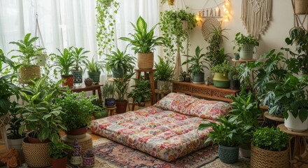 Fototapeta premium Lush indoor plant room