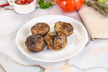 Baked potato barbecue with skin