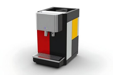 Modern water dispenser, colorful office appliance, product shot with white background, for refreshment