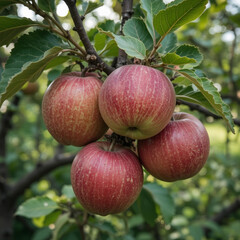Ripe Apples in Orchard ready for harvesting