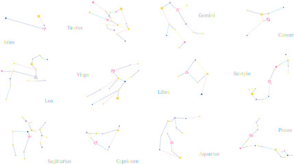 12星座のベクターイラストセット © mari