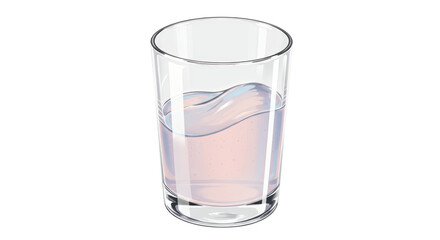 Isolated Clear Glass of Water with Gentle Ripple